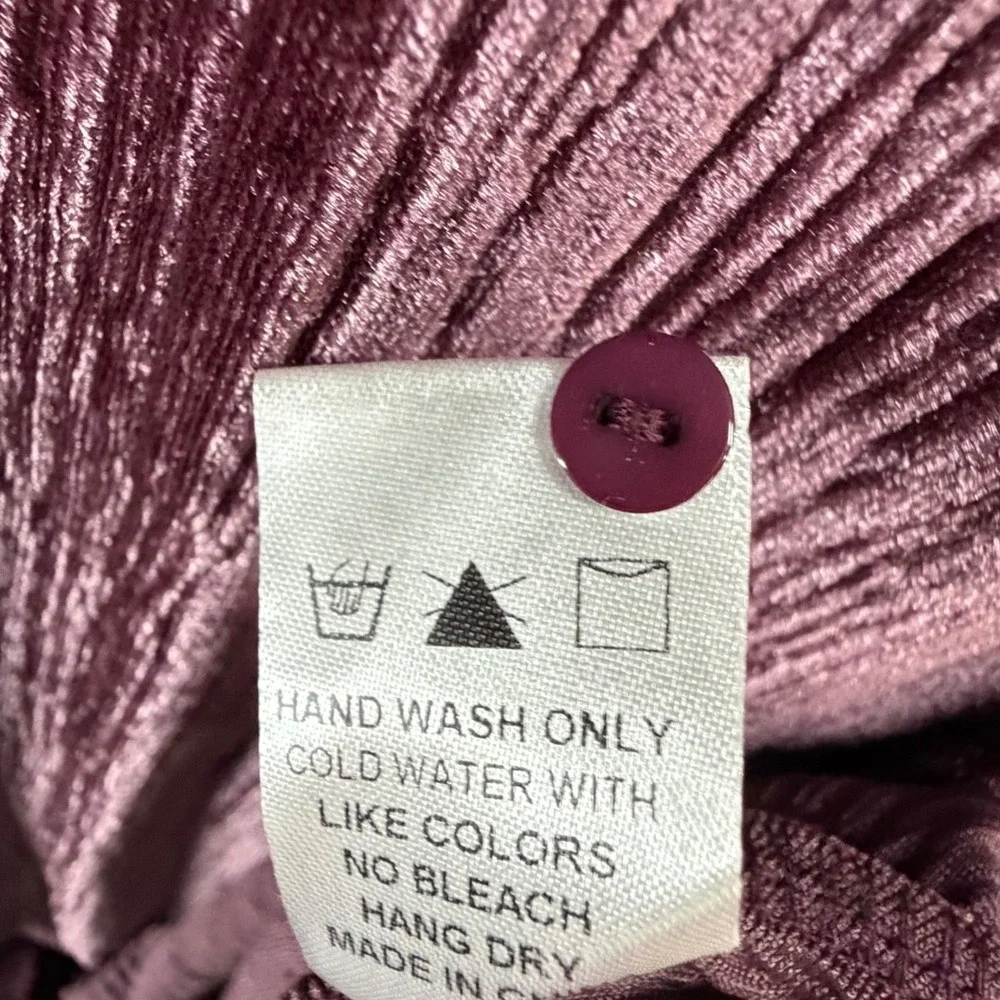Dress Forum Velvet Tunic Dress Womens M Plum Plisse Style Crinkled Romantic Goth